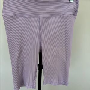 Purple Ribbed Year of Ours Biker Shorts